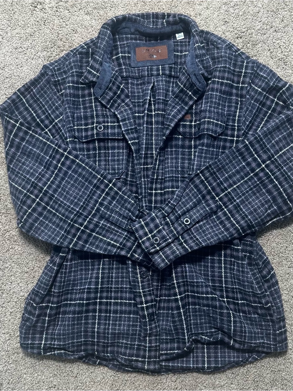 Orvis men’s navy/black shacket size XL